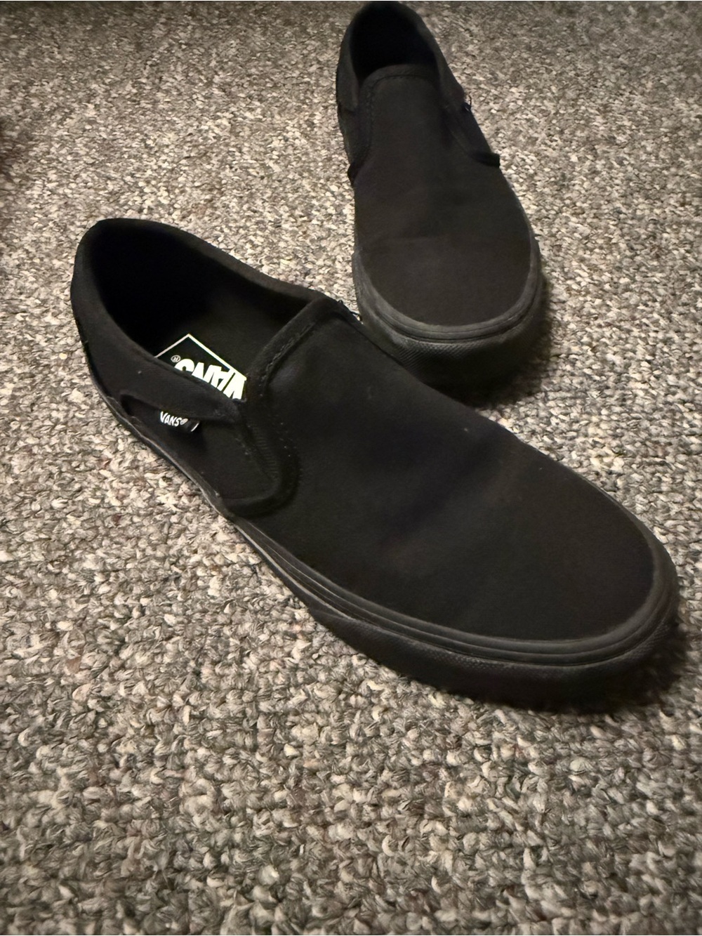 Vans Black Slip-On Canvas Loafers